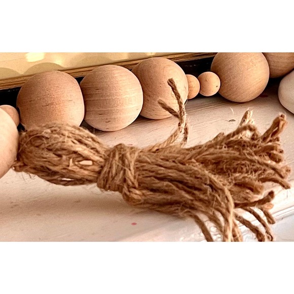 Chunky Wooden Beaded Tassel Garland - Picture 7 of 10